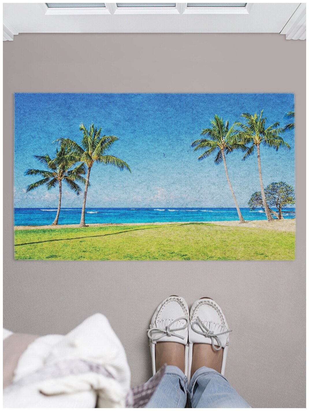 Коврик придверный в прихожую с принтом