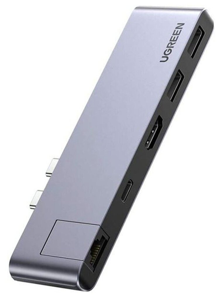 UGREEN. USB концентратор для MacBook (хаб), 2 x USB 3.0, HDMI, RJ45, Thunder Bolt 3 (50984)