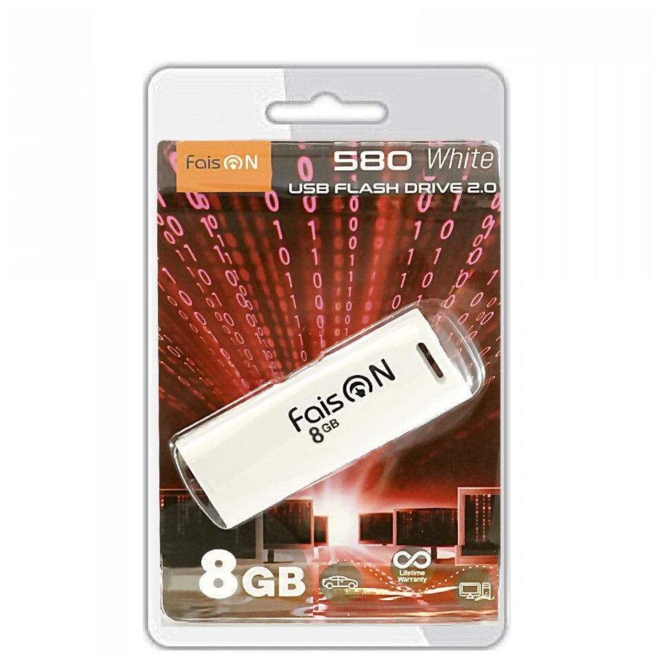 Флешка 32Gb FaisON 580, USB 2.0, белый