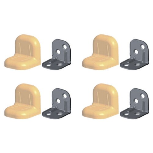 Уголок крепежный обливной дуб с пластиковой крышкой тип 2 ( 8 шт. )