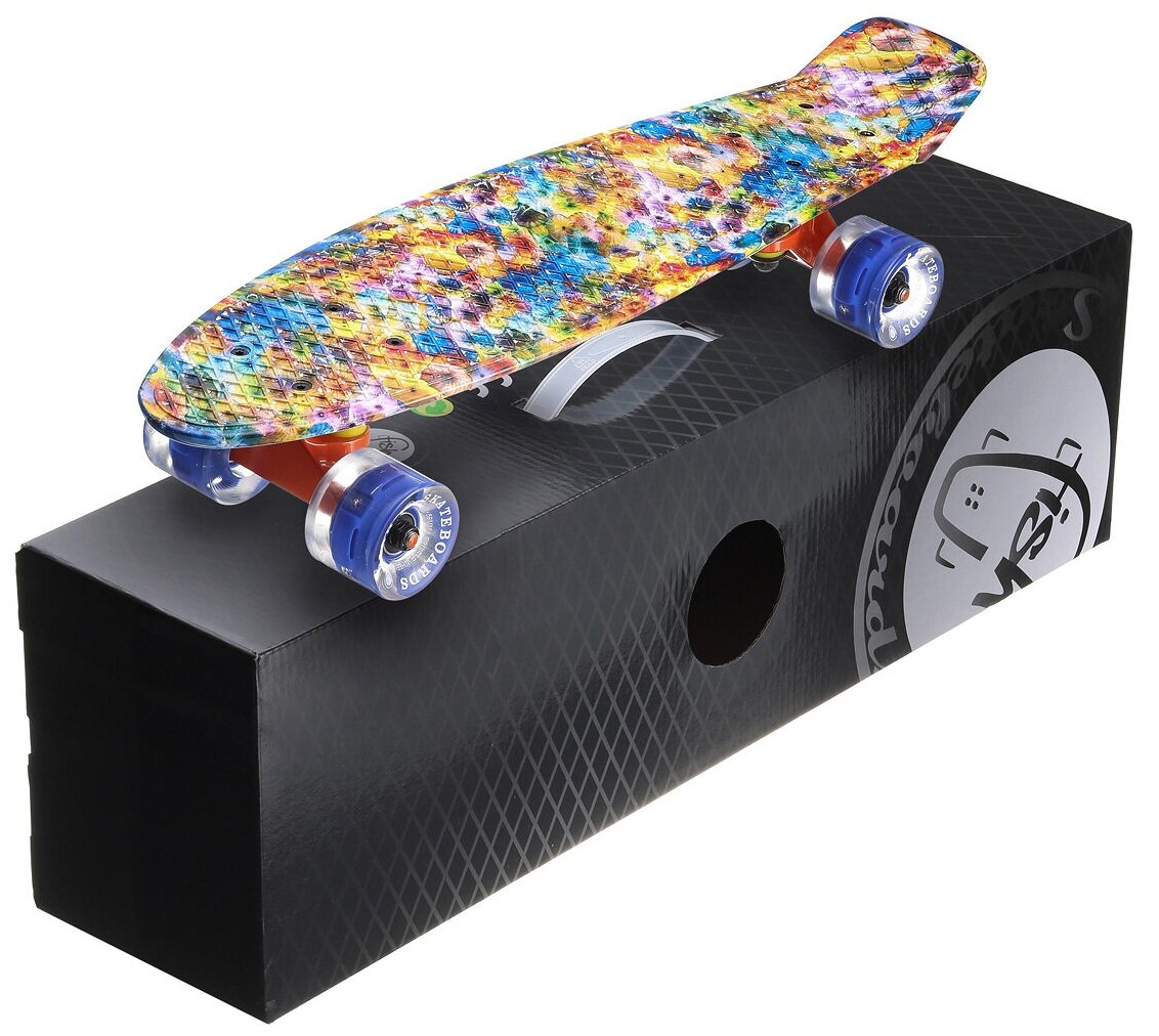 Пенни борд Fish Skateboards 22" Акварель LED