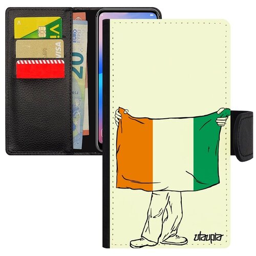 фото Защитный чехол-книжка для // iphone xs // "флаг кот-д'ивуар с руками" страна дизайн, utaupia, белый