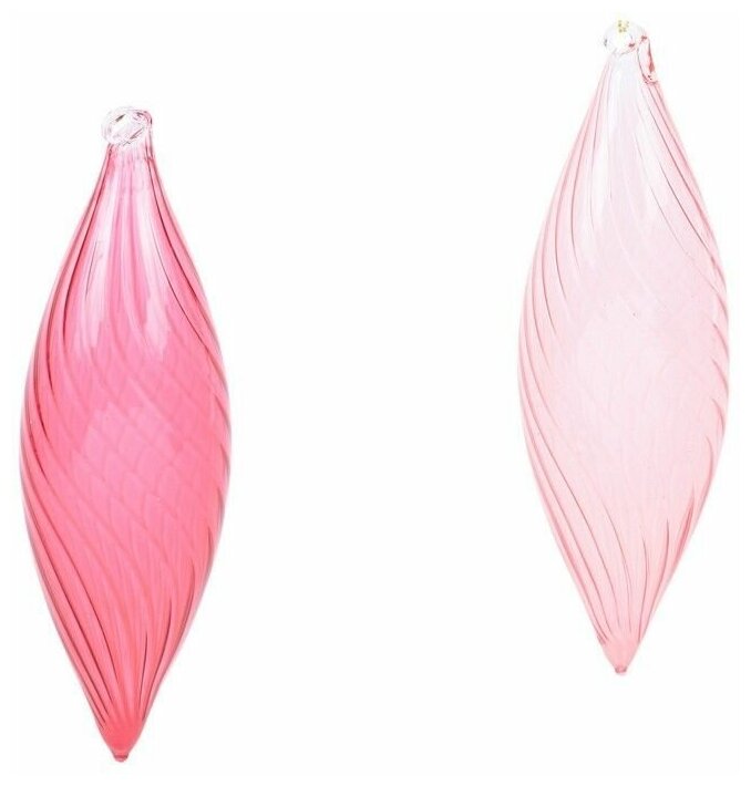 Набор стеклянных ёлочных украшений-сосулек изящная утончённость, прозрачно-розовый, 21 см, 6 шт, Koopman International ABR705310-набор