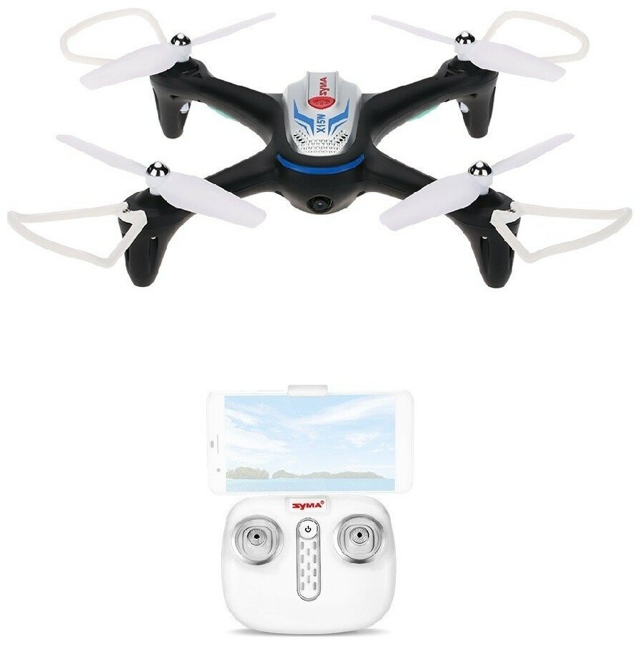 Радиоуправляемый квадрокоптер Syma X15W Black FPV Wifi Camera 2.4G - X15W (SYMA-X15W-BLACK)