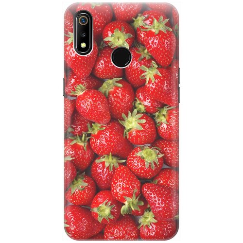 фото Re:pa накладка transparent для realme 3 с принтом "клубника"