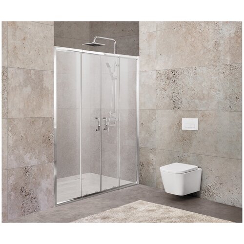 Душевая дверь BelBagno UNIQUE 1700x1900 (рифленое стекло) хром UNIQUE-BF-2-170/200-P-Cr