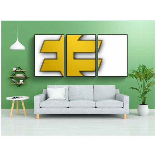 фото Набор модулных постеров для интерьера "евро, деньги, символ" 60x90 см. в тубусе, без рамки lotsprints