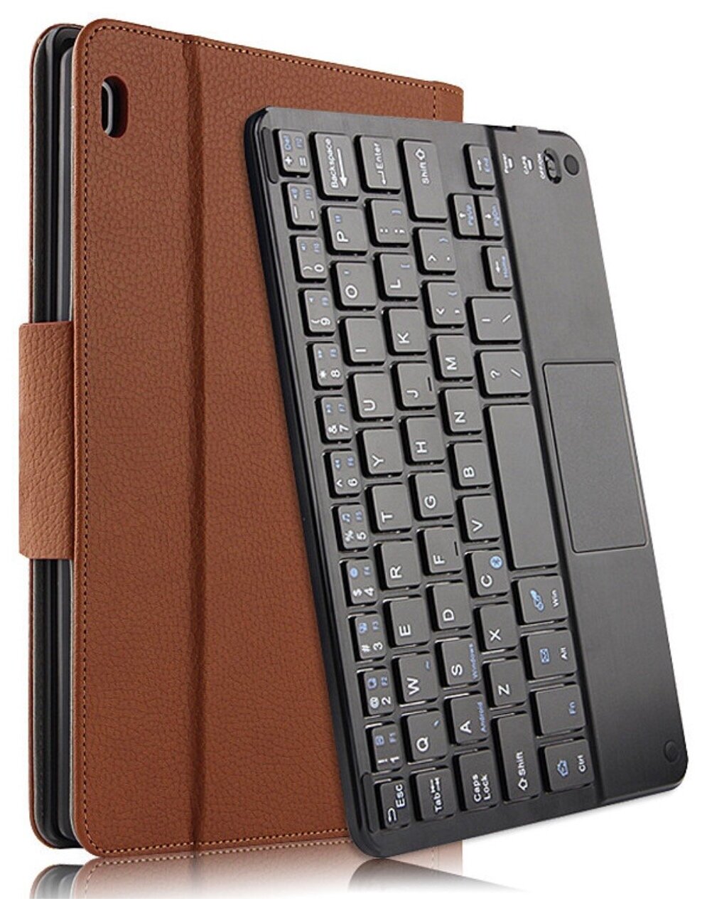 Чехол-клавиатура MyPads TB-X704L/F, кожаный, с Bluetooth, коричневый