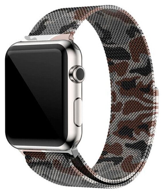 Ремешок для Apple Watch 42/44/45/49 mm Milanese Band Brown Camouflage