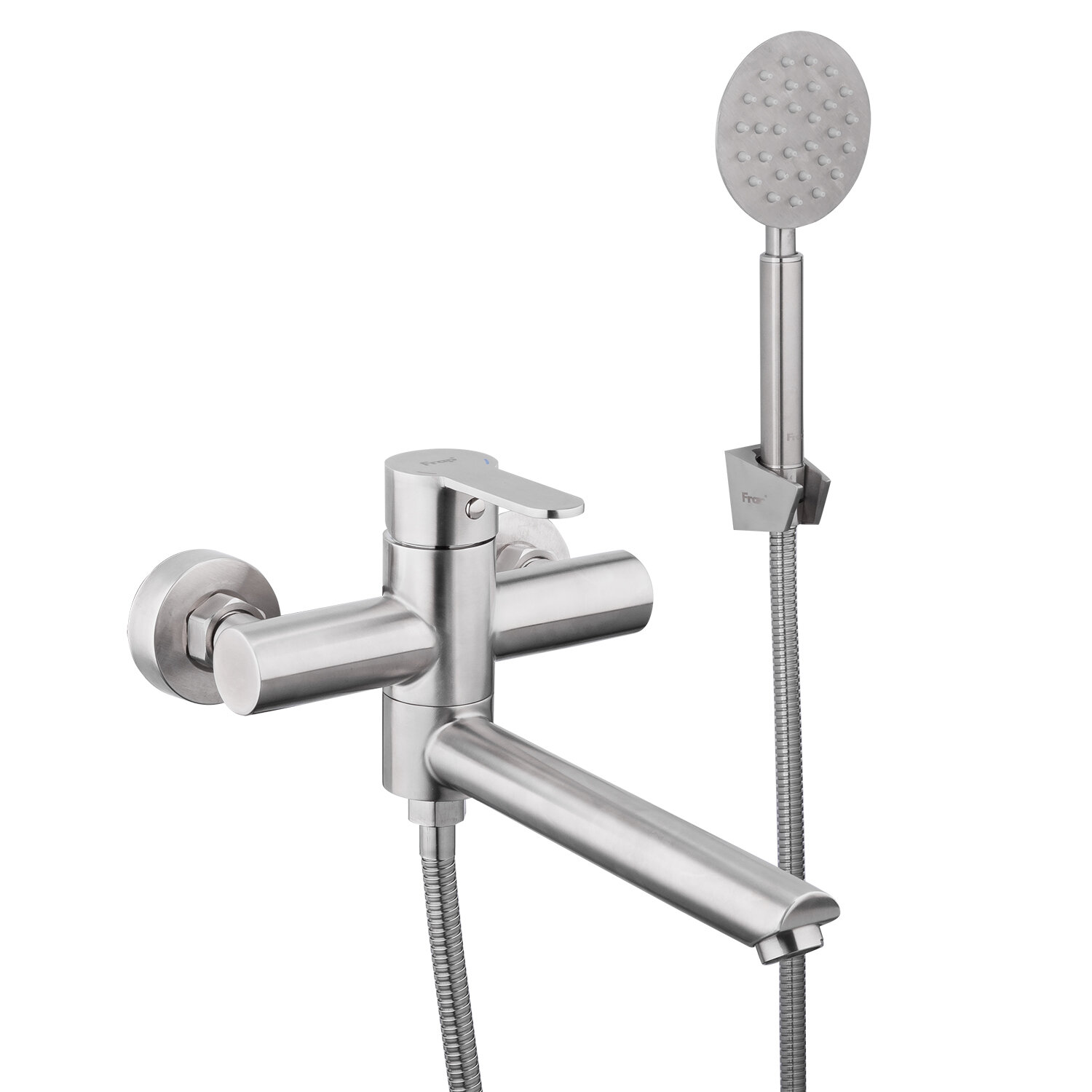 Смеситель для ванны Frap F32801, латунь, нержавеющая сталь, хромированный, вертикальный монтаж