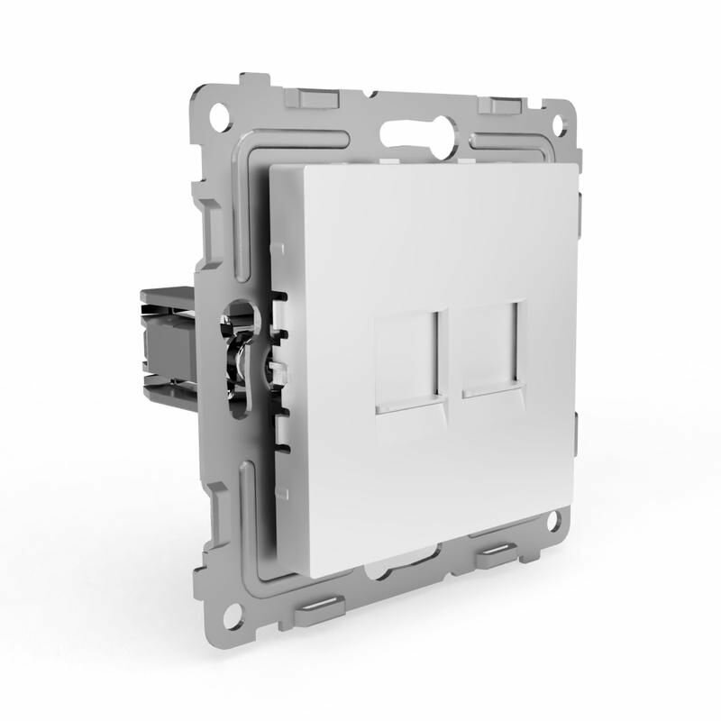 Розетка компьютерная 2-м СП Pixel RJ45 кат.5E механизм бел. TOKOV ELECTRIC TKE-PX-RC2-C01 - фото №3