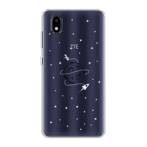 Силиконовый чехол на ZTE Blade A3 (2020) / ЗТЕ Блэйд A3 2020 Полет вокруг луны, прозрачный