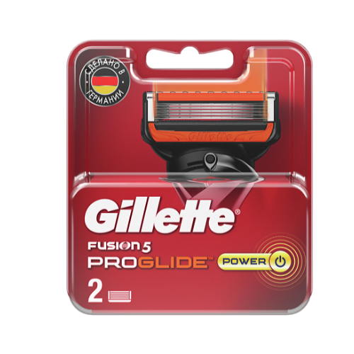 Сменные кассеты для бритья Gillette Fusion5 Red ProGlide Power, 2 шт.