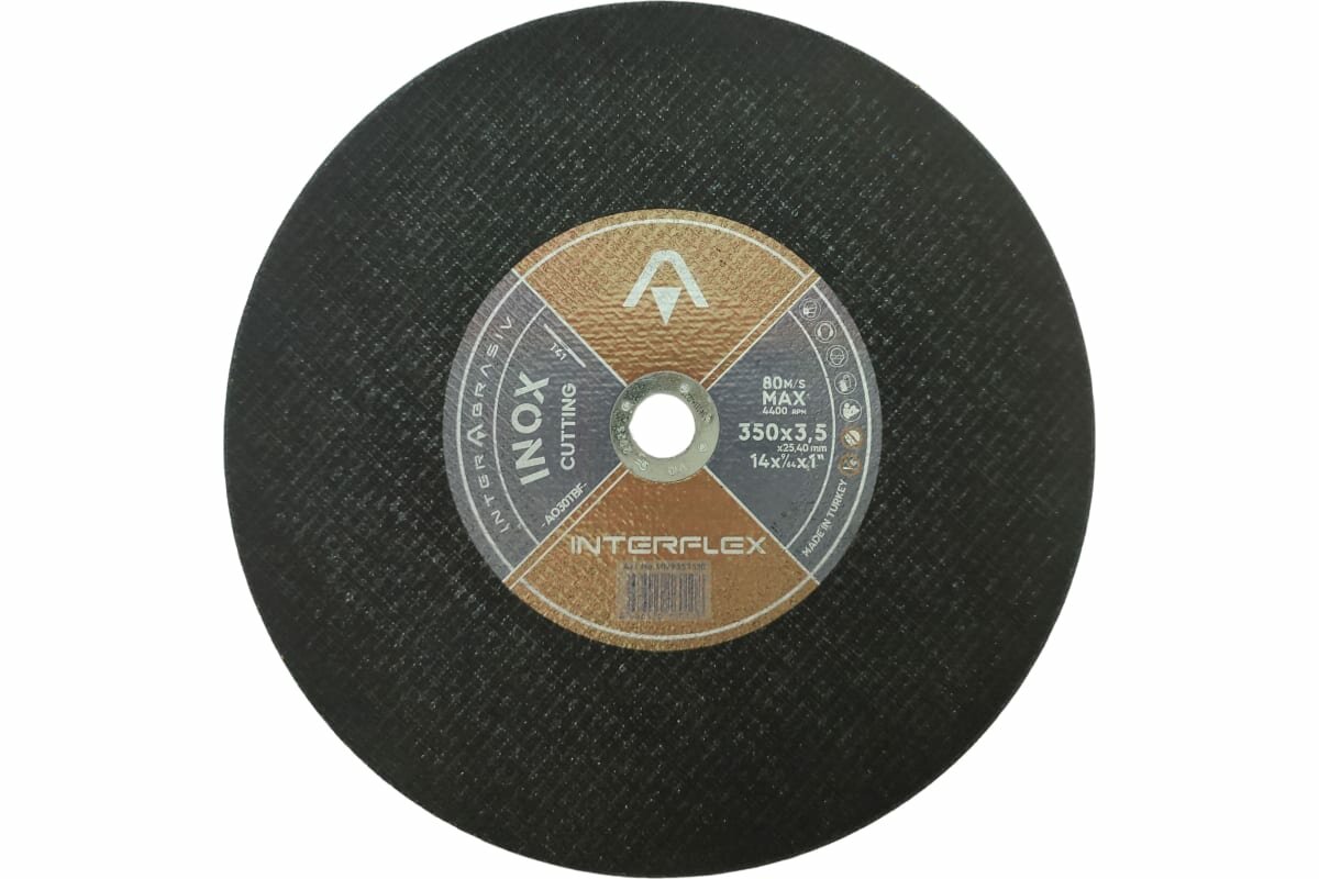 Отрезной круг INOX A030TBF 350x3.5x25.4 мм Т41 нерж. сталь металл Interflex 4079353510