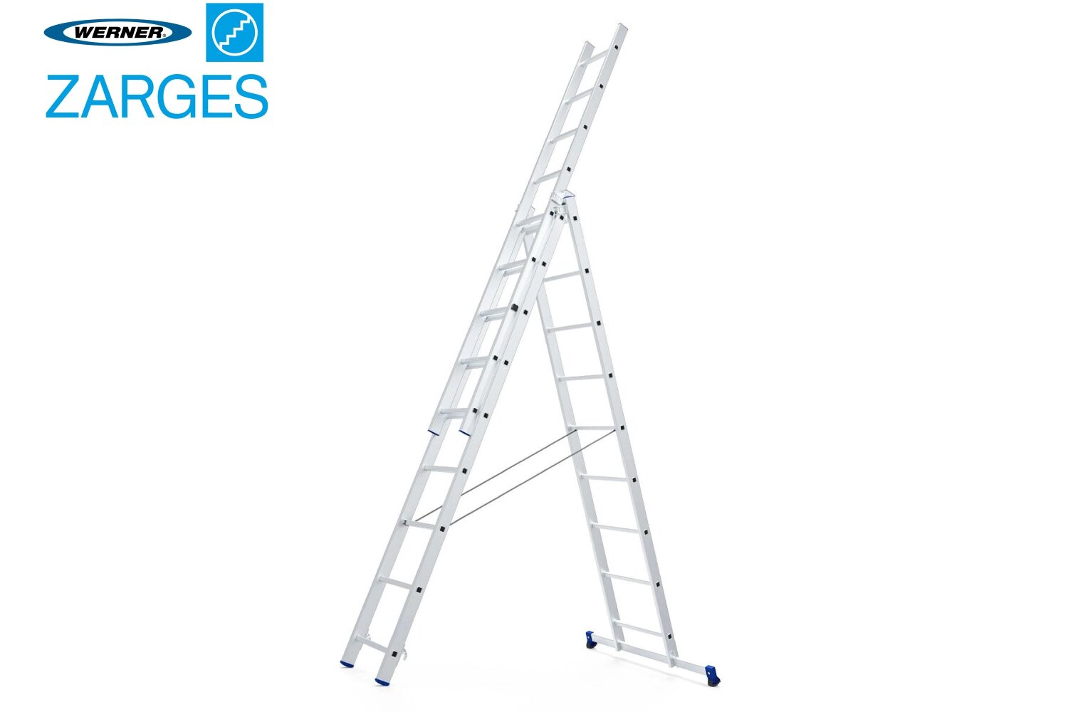 фото Универсальная трехсекционная лестница Zarges Werner 3х9 ступеней 48922