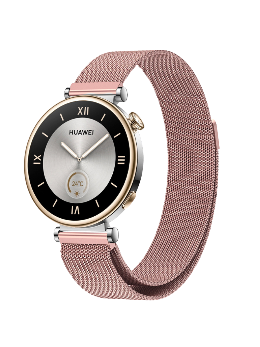 Металлический ремешок Huawei GT4 GT 4 41 мм Миланская петля для часов 18 мм браслет на Garmin розовый