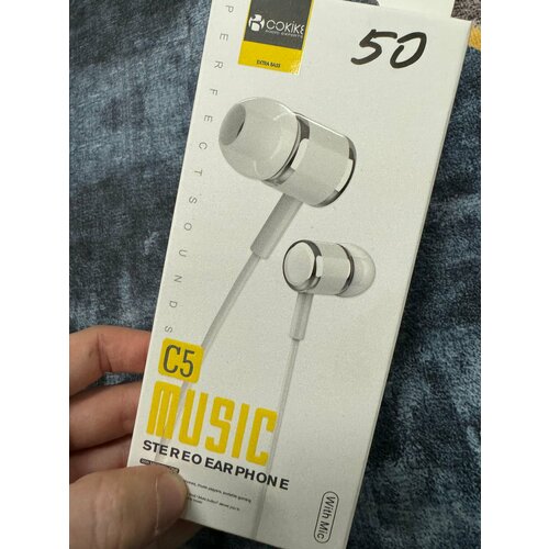 Проводные наушники капельки с микрофоном Cokike C5 95 Дцб 130см 16 Ом разъем 35мм для старых телефонов магнитолы радио MP3-плеера VR-очк 588₽