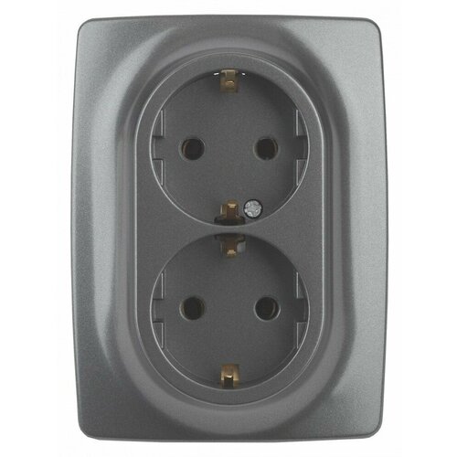 ЭРА 12-2108-12 розетка 2X2PE Schuko со шторками 16A-250В IP20 12 графит Б0036448 100 шт 60400₽