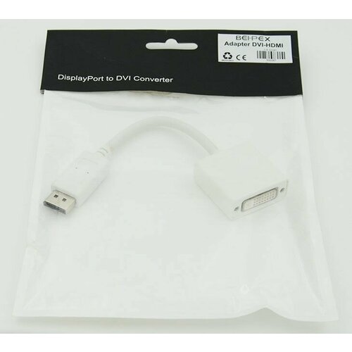 Переходник DisplayPort (m) DVI (f) белый