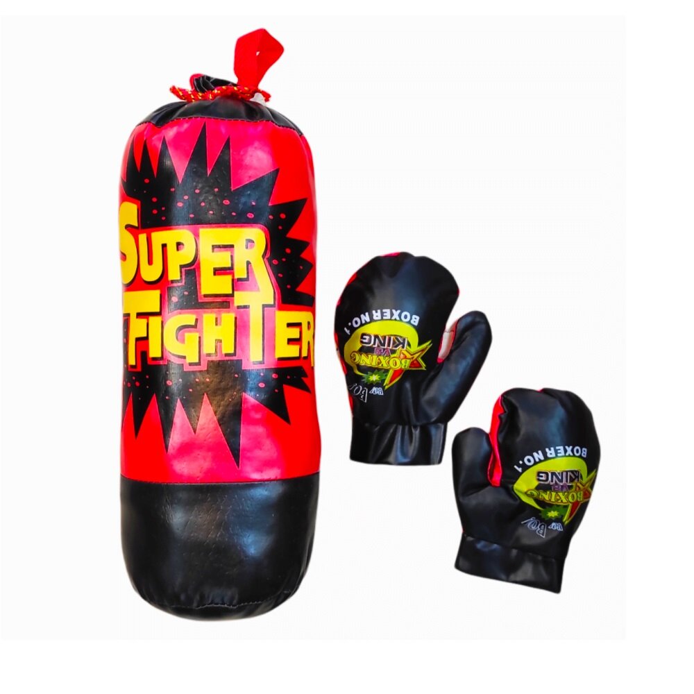 Детский спортивный набор для бокса, груша боксерская детская 43 х 15 см и перчатки, 258В-14