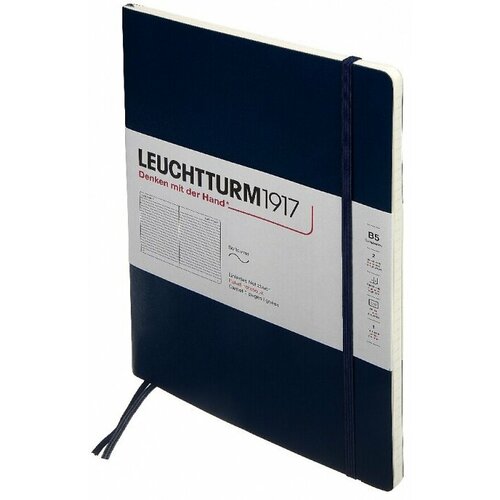 Leuchtturm 349300 Блокнот leuchtturm composition, b5, 80 г/м2, 123 стр, в линейку, мягкая обложка, синий неви