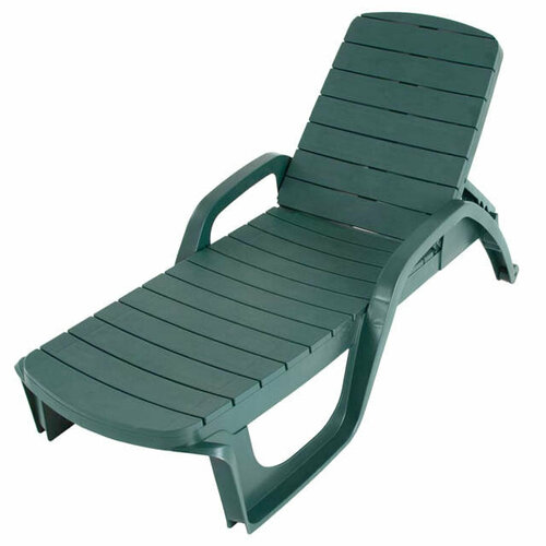 Шезлонг прованс 191х72х45см тёмно-зелёный пластик 23395₽
