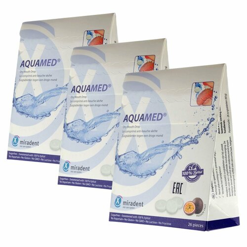 Леденцы против сухости во рту Miradent Aquamed маракуйя 3 упаковки 1699₽