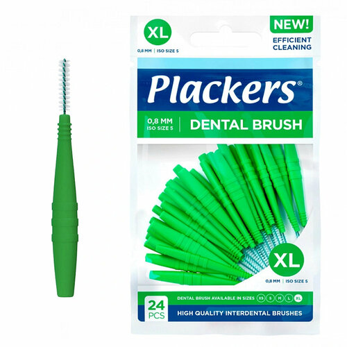 Набор ёршиков Plackers Dental Brush XL 08 мм 24 шт 490₽