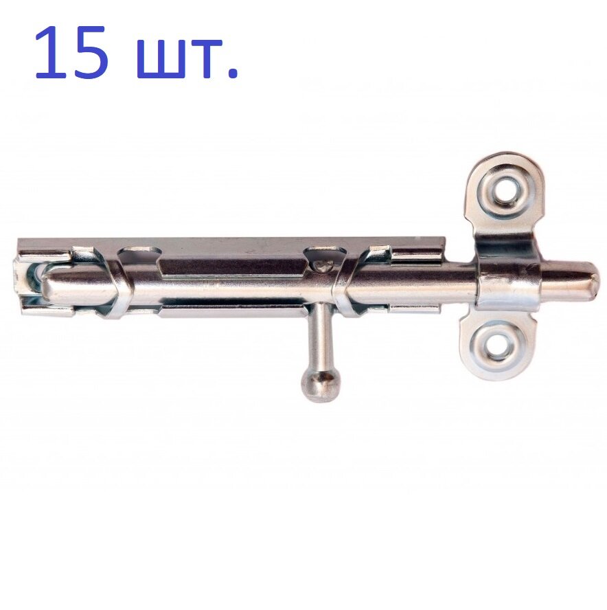 фото Задвижка дверная накладная, оцинкованная сталь