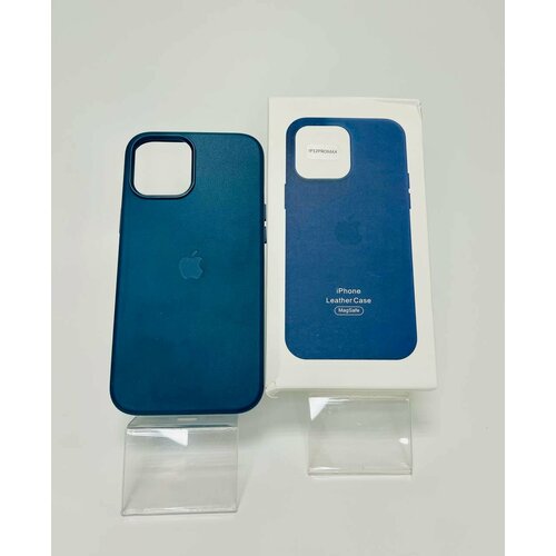 Кожаный чехол Leather Case для iPhone 12 Pro Max с MagSafe, Blue