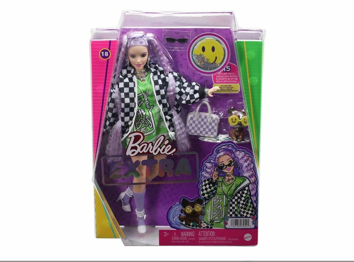 Кукла Barbie Экстра с волнистыми лавандовыми волосами HHN10