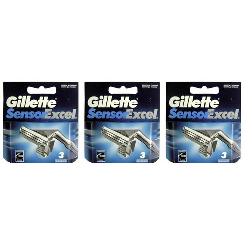 Сменные кассеты Gillette, Sensor Excel, 3 шт/уп, 3 уп