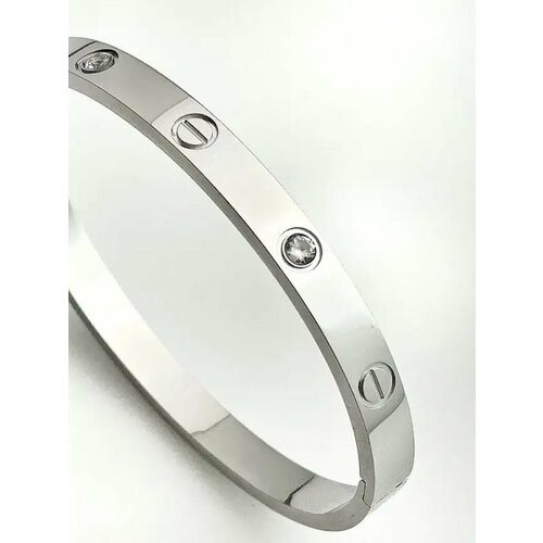 Браслет Браслет Love в стиле Cartier, 1 шт., диаметр 5.5 см, серебристый