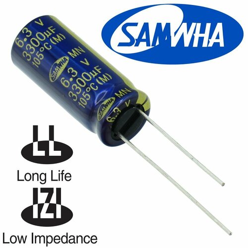 3300мкФ 6,3В / MN / 10х25 / 105 С / конденсатор электролитический (3шт)