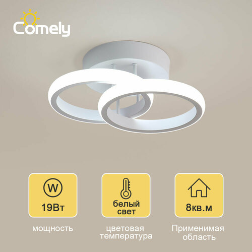 Потолочные лампы, Comely, CO308671, белый, 19 Вт, холодный свет