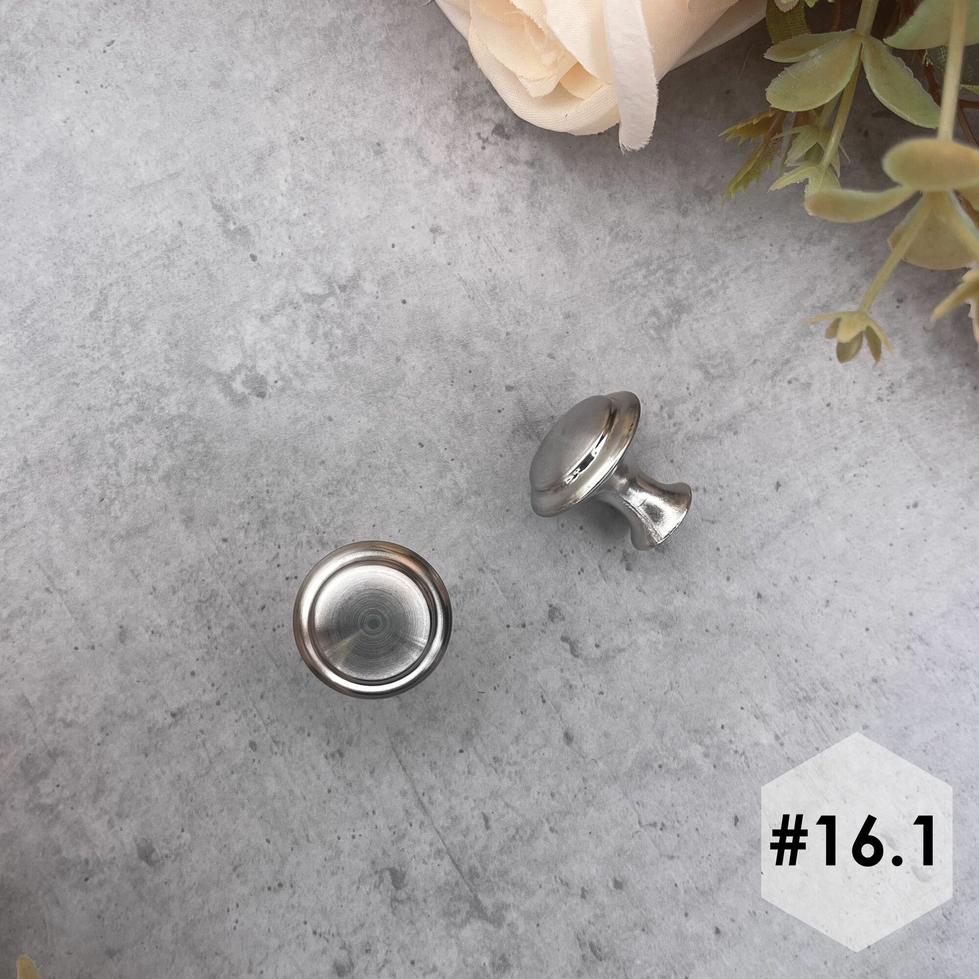 Ручка-кнопка металл серебро 2 шт (#16.1)