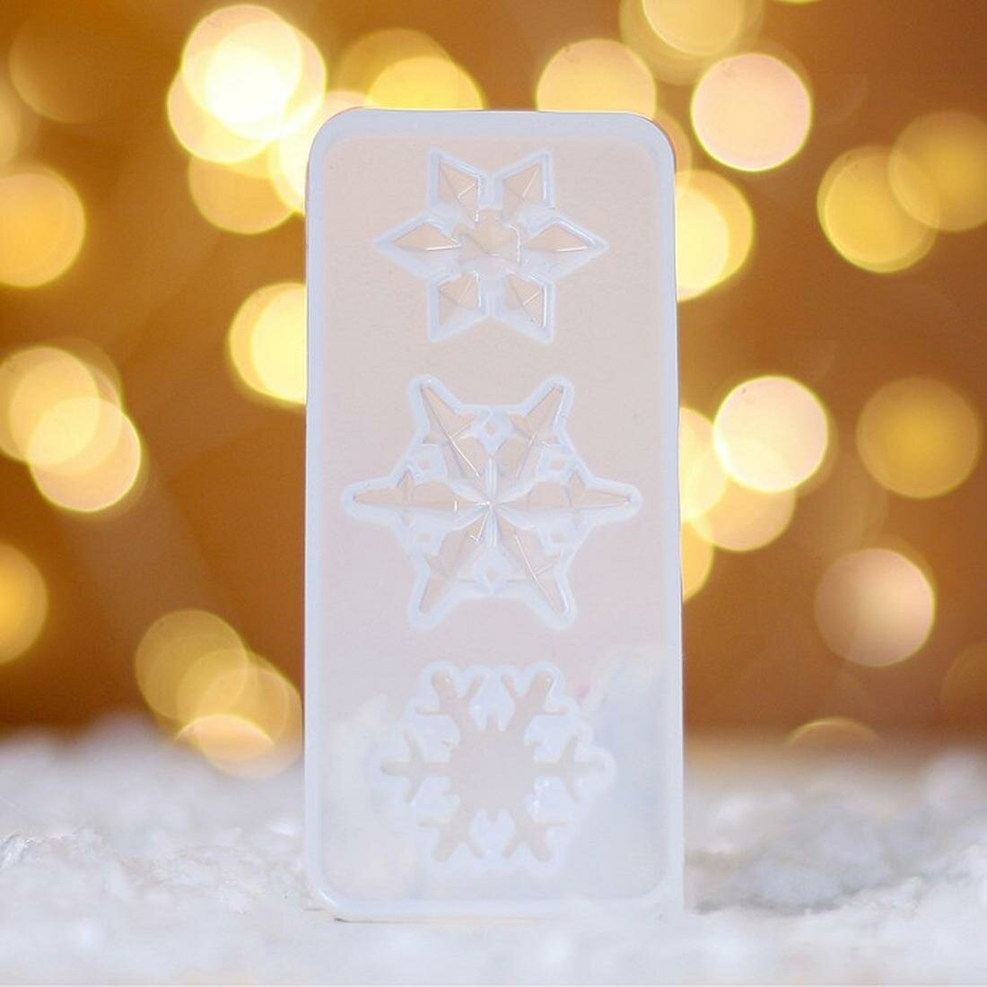 Форма силиконовая универсальная «Снежинка» 3 в 1 размер: от 24 до 9 см