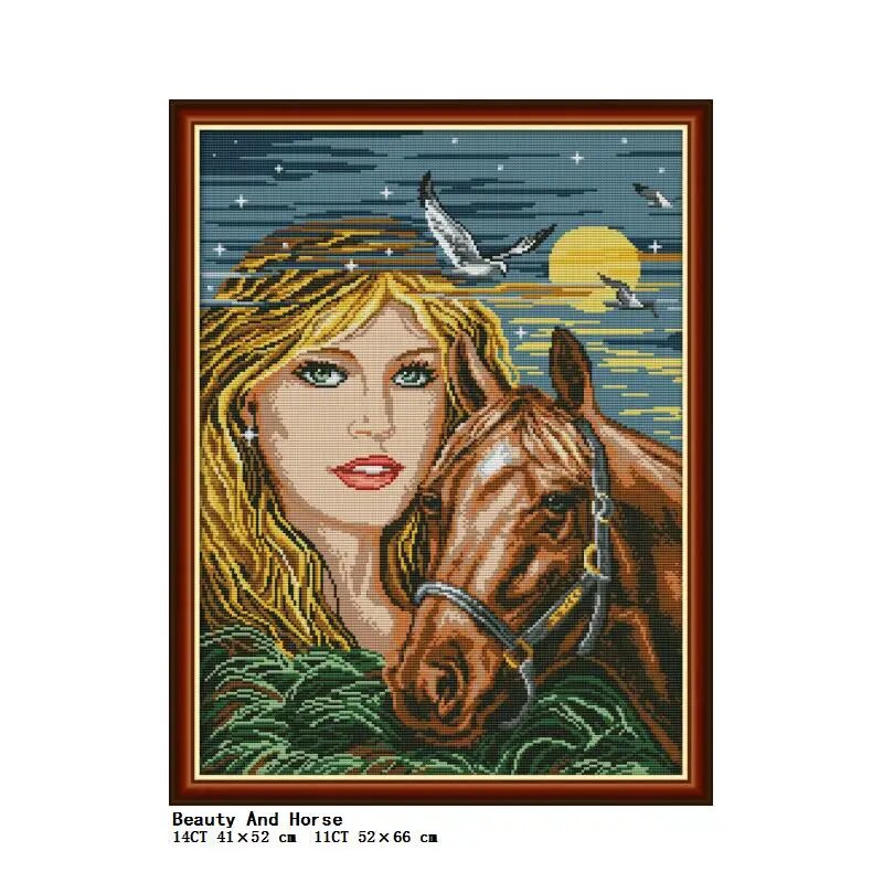 Набор для вышивки Joy Sunday «Индейцы и животные», RA225, 11CT Printed