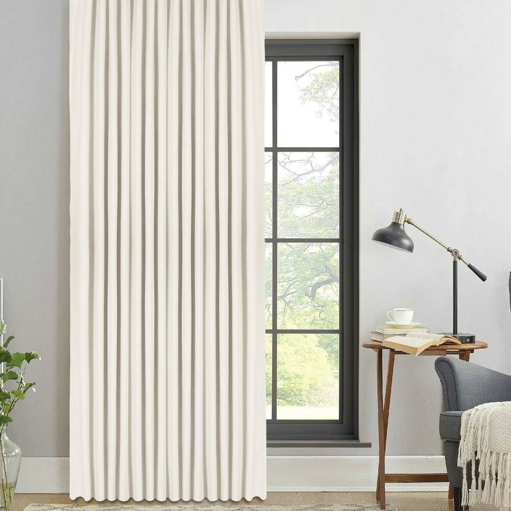 Штора на ленте со скрытыми петлями блэкаут KREAFORTA Sanur 200x300 см цвет бежевый