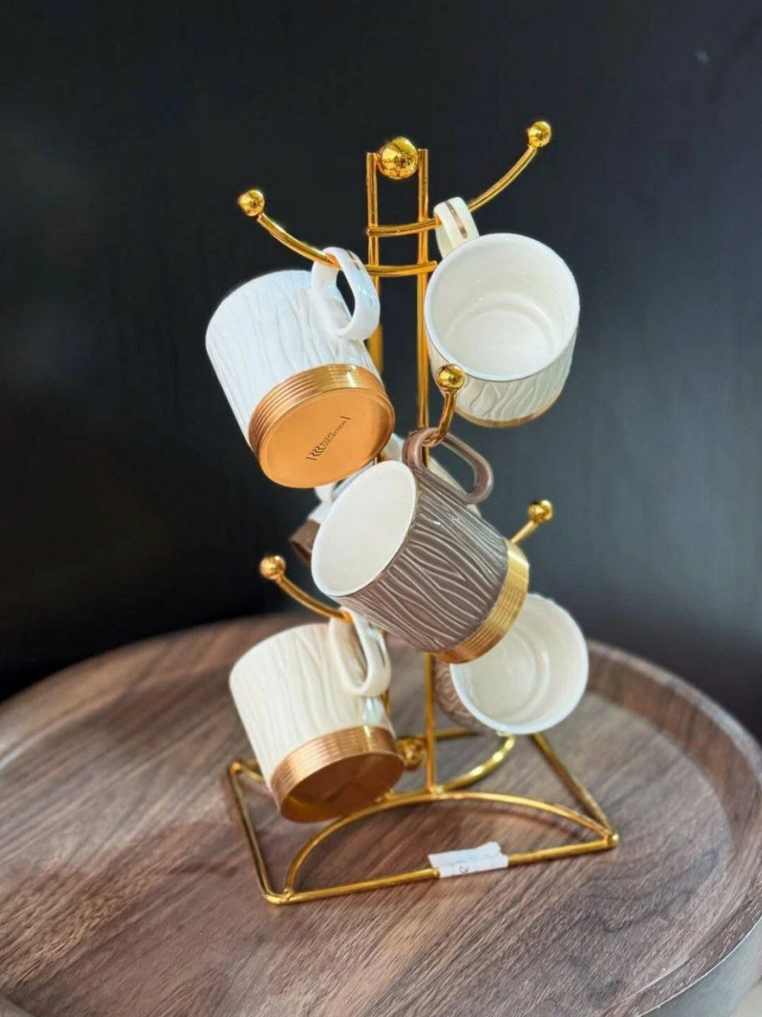 Держатель кухонный для кружек, нержавеющая сталь, установка настольная, цвет золотой