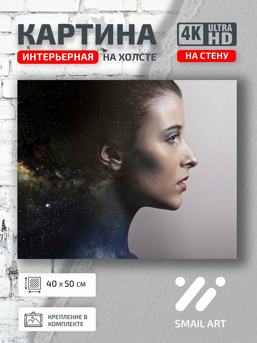Картина на холсте интерьерная 40 на 50 на стену Фон Portrait для гостиной портрет интерьер