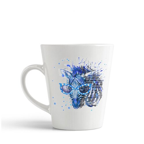 фото Кружка-латте coolpodarok "краски. голубая зебра"