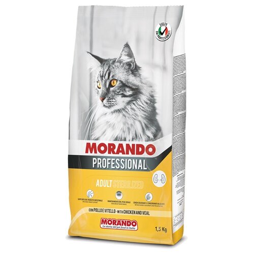 Сухой корм для стерилизованных кошек Morando Professional с курицей, с телятиной 1.5 кг