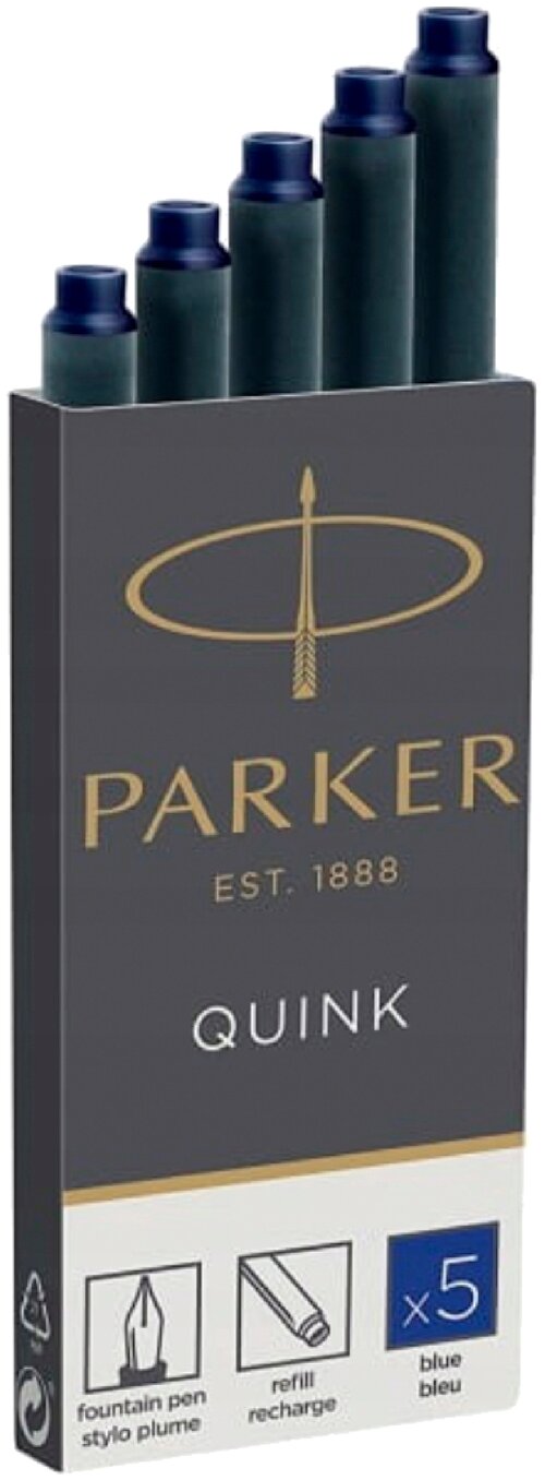 Картридж для перьевой ручки PARKER Quink Z11 синий 5 шт.