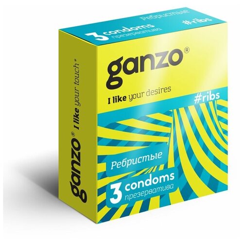 Презервативы с ребристой структурой Ganzo Ribs - 3 шт. презервативы ganzo ribs 3 шт