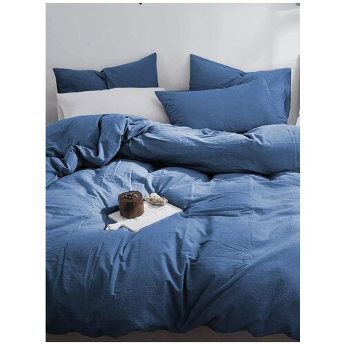 фото Постельное белье goodnight сатин делюкс 1.5 сп. (с нав. 50х70) синий