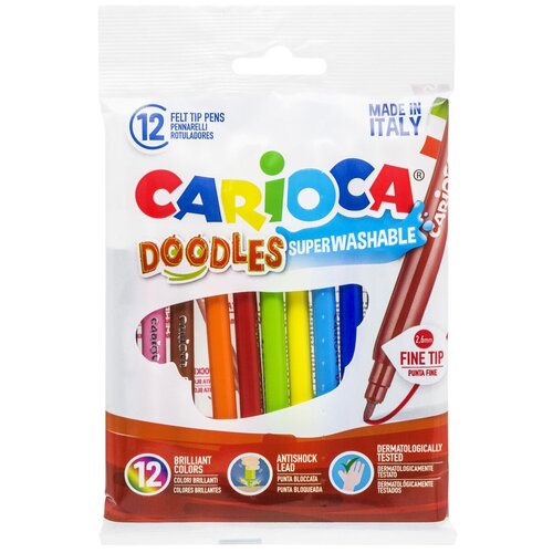 фото Carioca набор фломастеров doodles 12 цветов