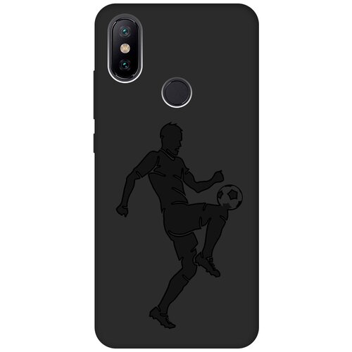 Матовый чехол Football для Xiaomi Mi 6X / Mi A2 / Сяоми Ми 6Х / Ми А2 с эффектом блика черный силиконовый чехол одуванчик в капельках на xiaomi mi 6x mi a2 сяоми ми 6х ми а2