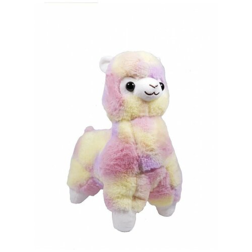 фото Мягкая игрушка лама желто-розовая, 24 см / радужная/ подарок / на день рождение cosmoshop