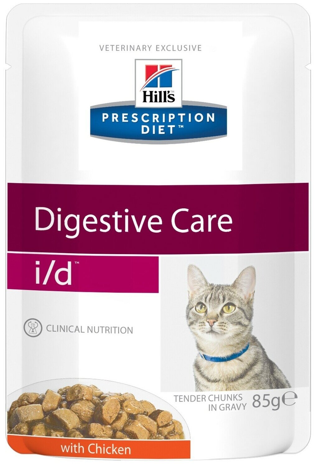 Влажный корм Hills Prescription Diet i/d Feline with Chicken
Pouch диета для кошек 0,085 кг HILL'S - фото №12